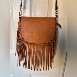 Fringe Tan Crossbody Bag